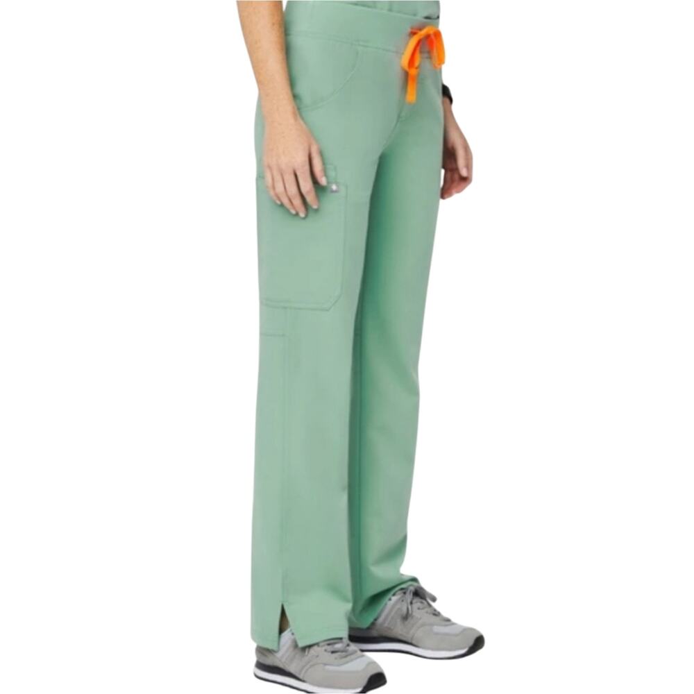 FIGS Kade Cargo Scrub Pants Women's XS Tall XST Jade Green Orange Tie Retired